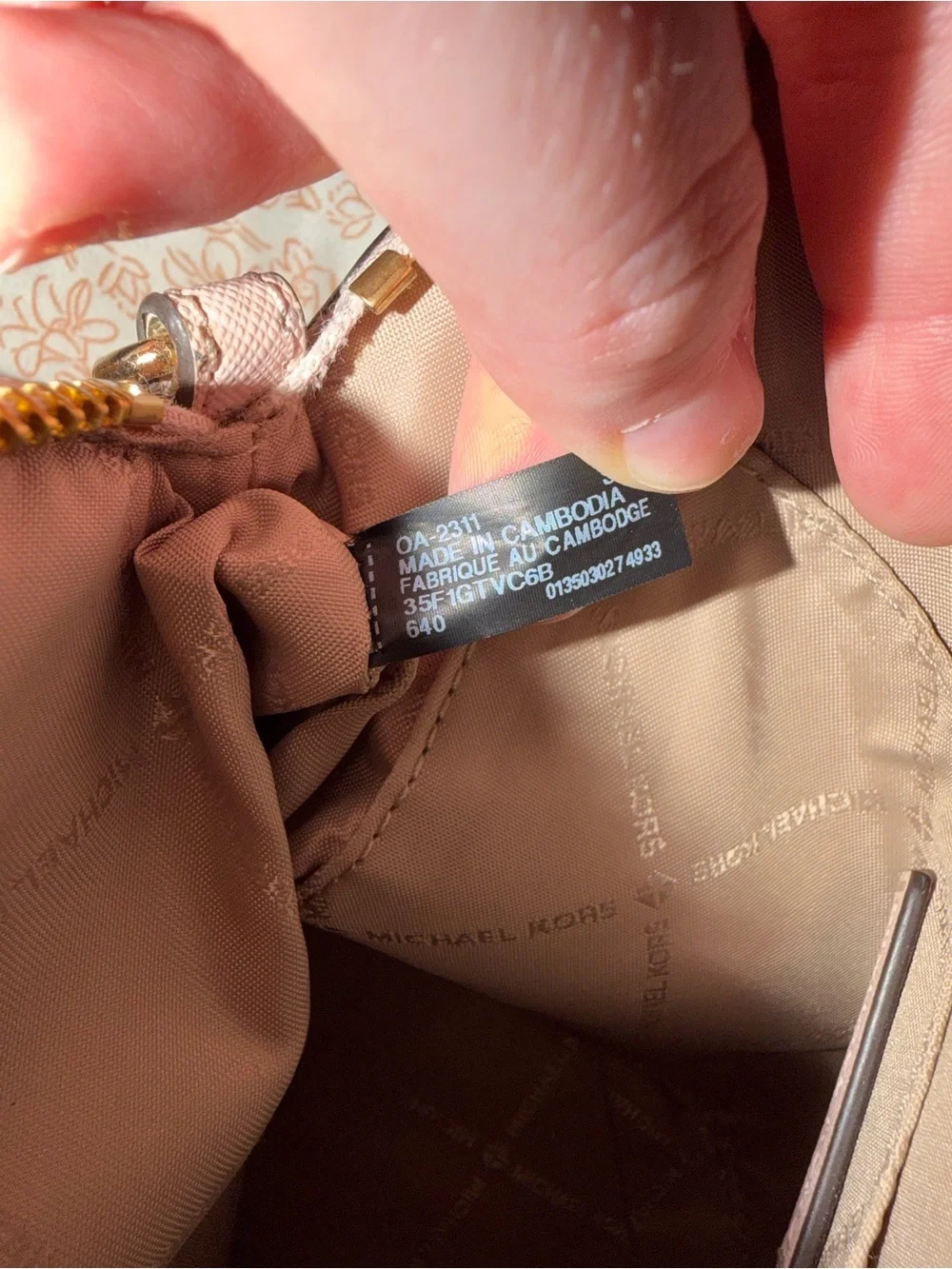 Michael Kors Beige Logo Crossbody Bag